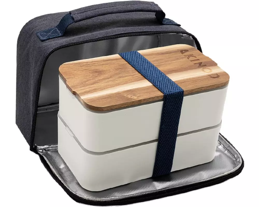Akinod Bento und Lunchbag 11H58 Weiss