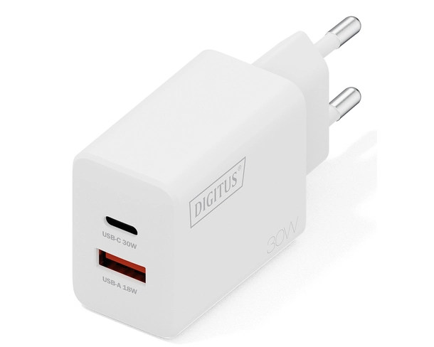 30W GAN CHARGER 1XUSB-C 1XUSB-A