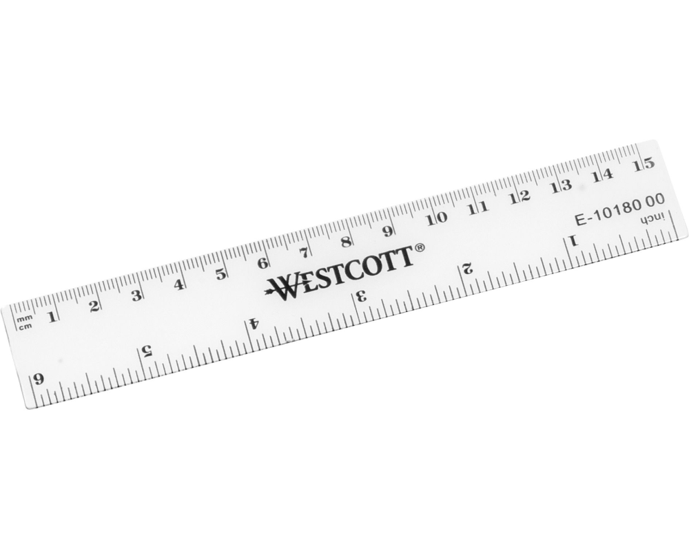 WESTCOTT Kunststofflineal 15cm E-1018000 cm/inch Skala