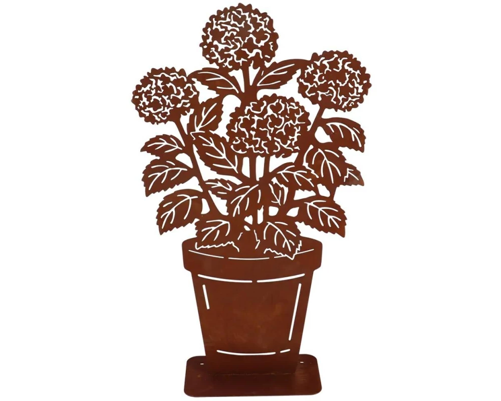 Esschert Design Rost Hortensie in Blumentopf