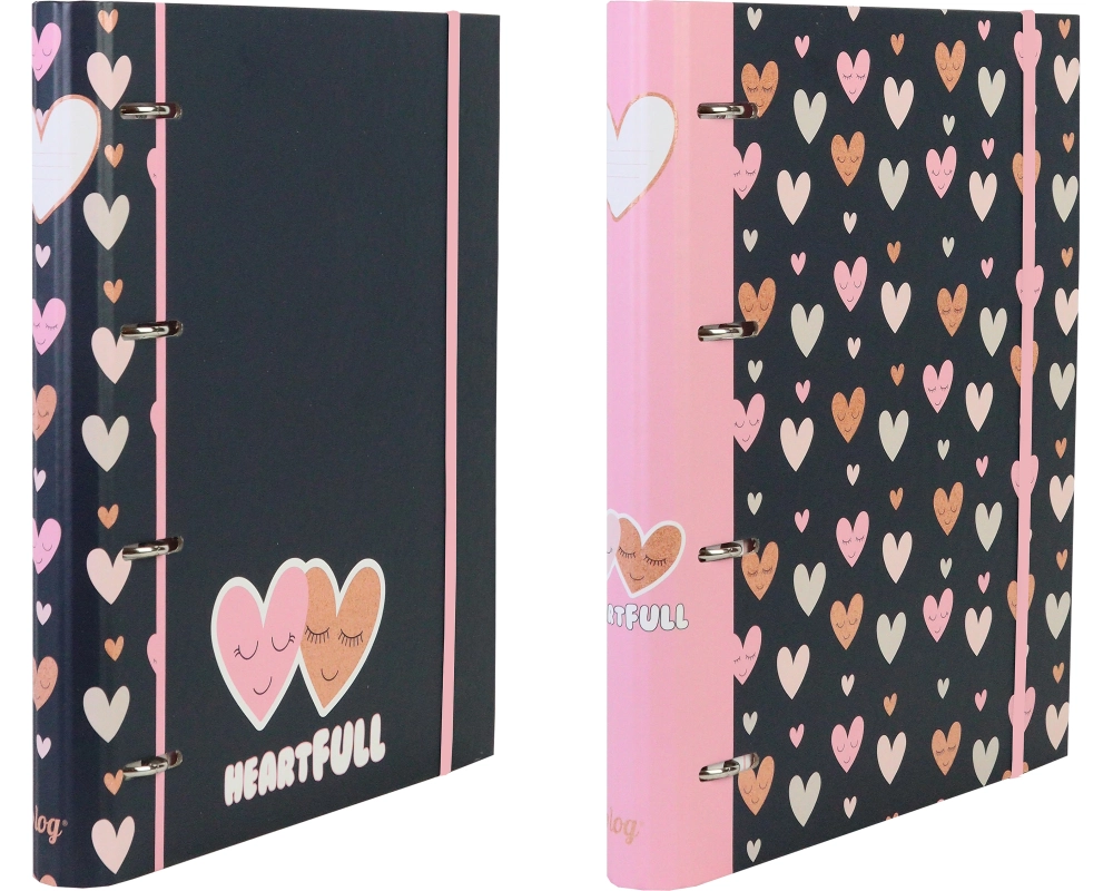 ANCOR Ringbuch A4 118223 B'LOG HEARTS, 4-rings, liniert