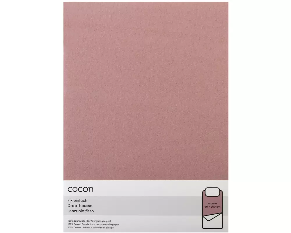 COCON Fixleintuch Jersey 90-100 x 200 cm, Mauve