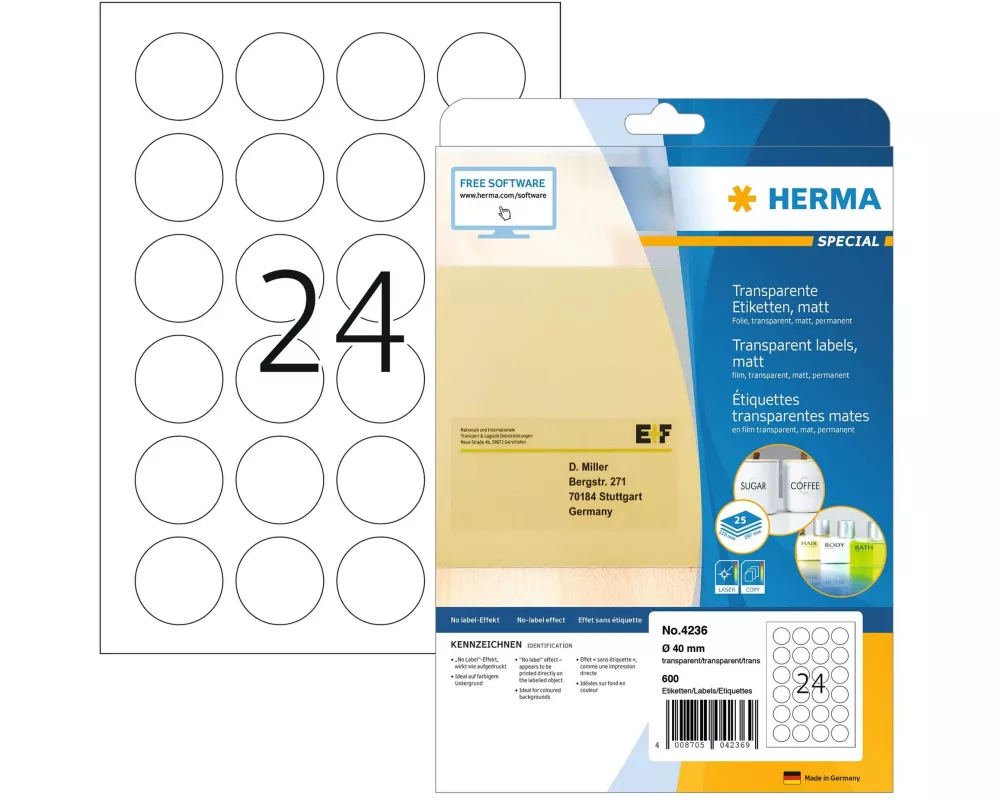 HERMA Runde Etiketten Verschlussetiketten 4236 40 mm