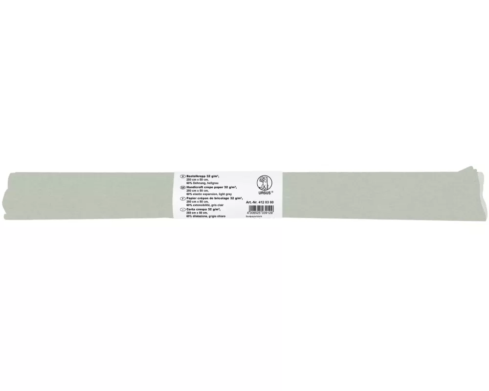 URSUS Krepppapier 50 cm x 2.5 m, 32 g/m², Hellgrau