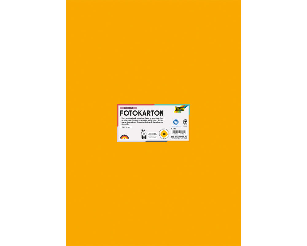 FOLIA Fotokarton 50x70cm 6116 300g, dunkelgelb