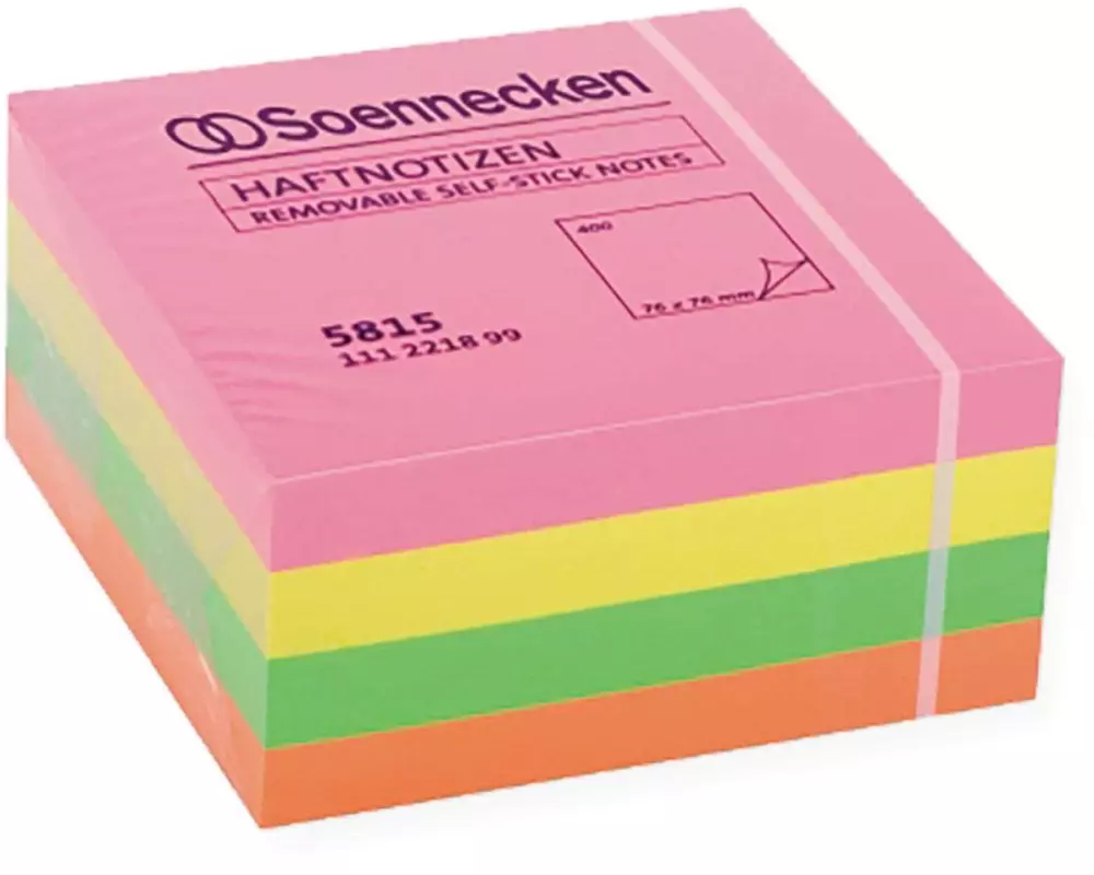 Soennecken Notizzettel 7.5 x 7.5 cm, 400 Blätter, Mehrfarbig