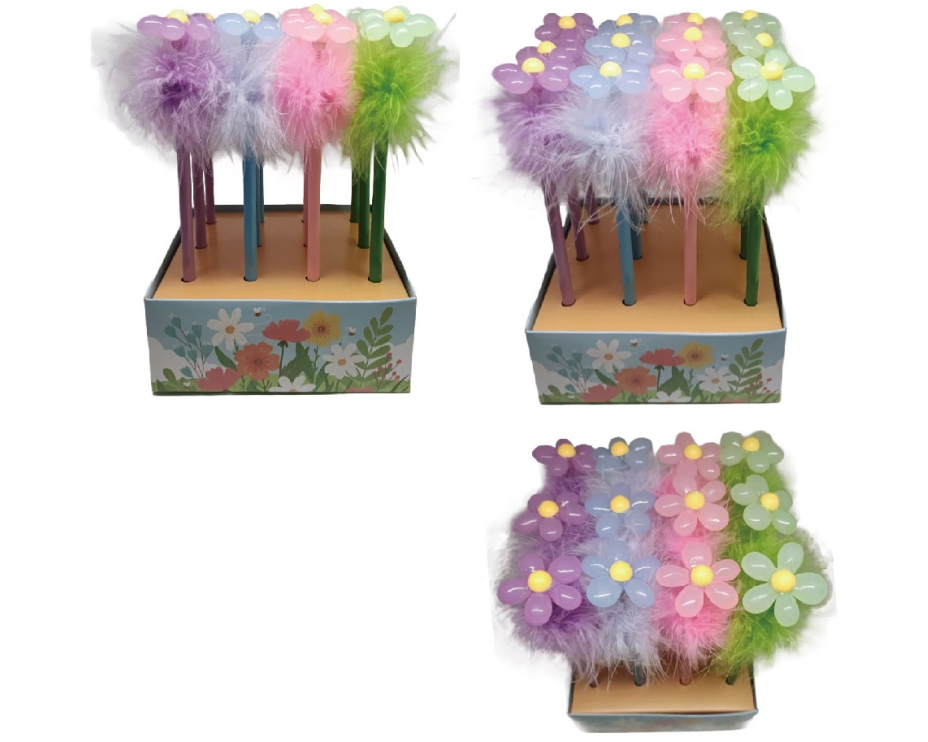 ROOST Bleistift mit Radierer HPTS-150 Flower, assortiert