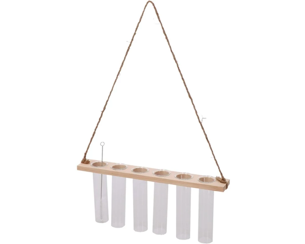 Esschert Design Reagenzglashänger M 13 cm, Nature/Transparent