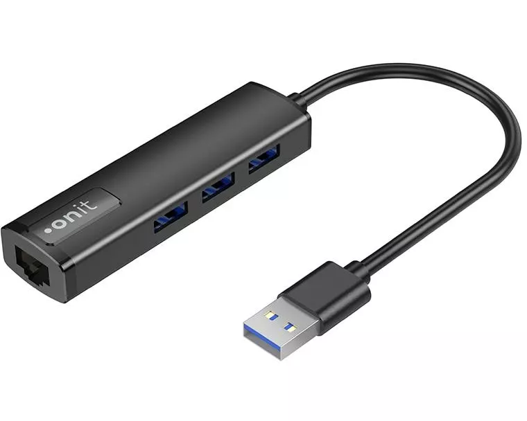 onit USB-A-Hub 3A1RJ45 USB Typ-A