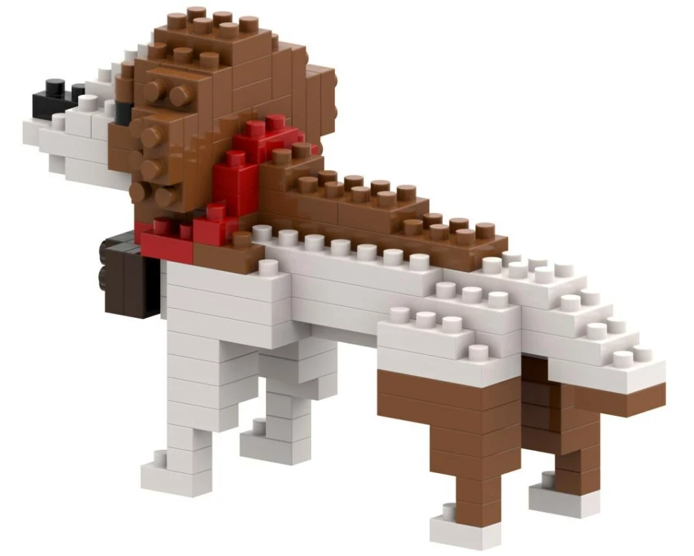 BRIXIES Bausteinmodell Bernhardiner Hund aus 121 Bausteinen