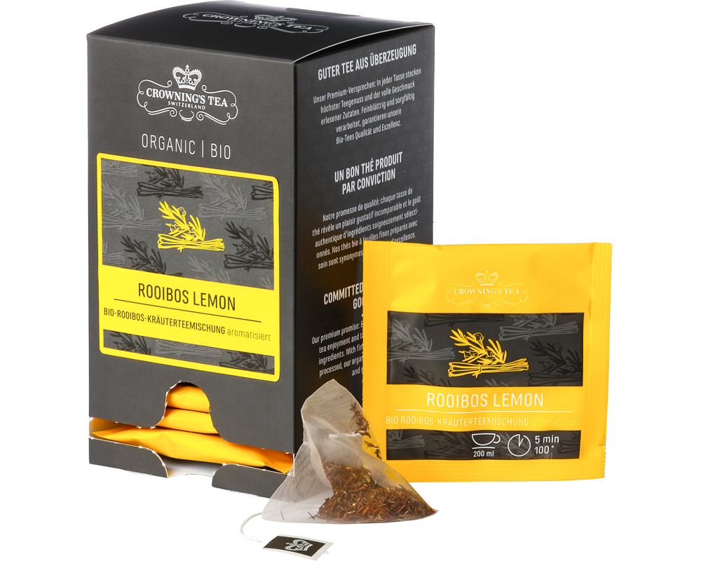 CROWNING'S Bio Rooibos Lemon 105552 Pyramide 2g, 15 Stk.