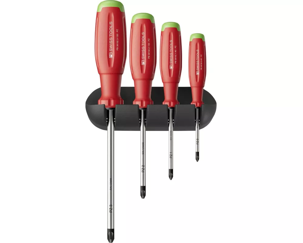 PB Swiss Tools Schraubenzieher-Set SwissGrip Evo PZ Rot
