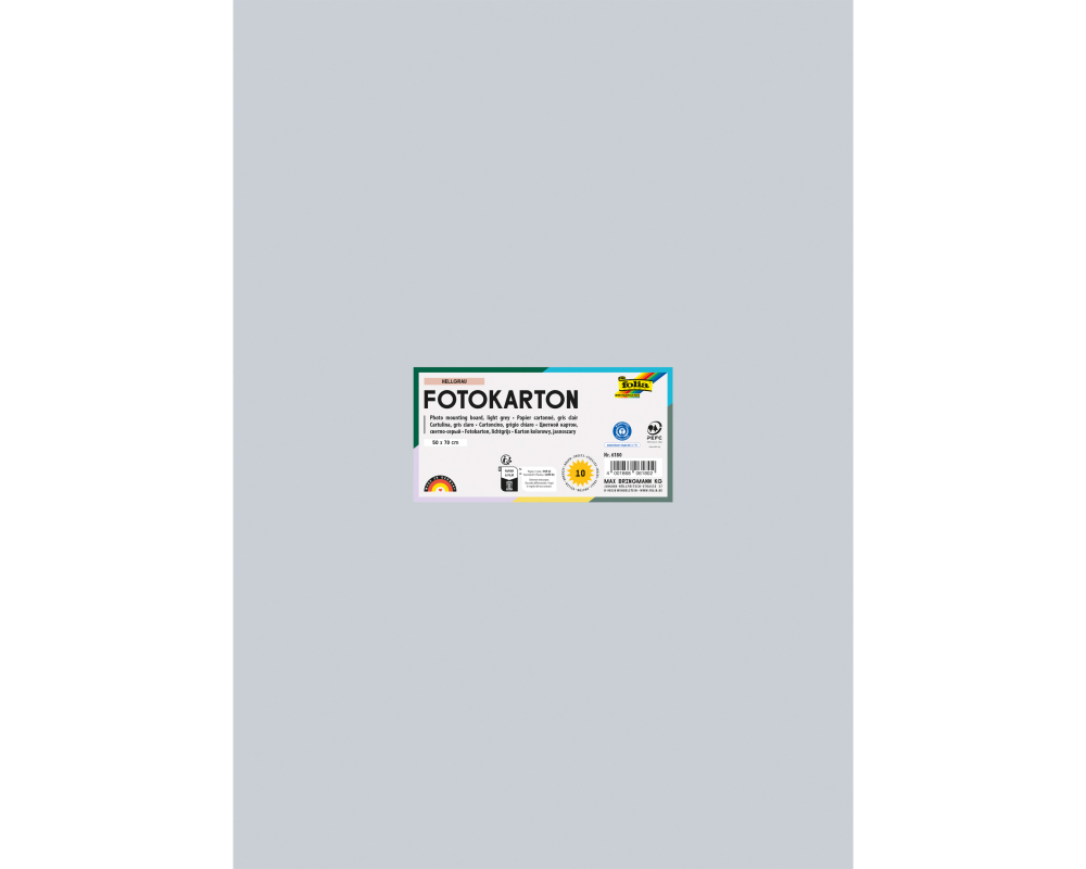 FOLIA Fotokarton 50x70cm 6180 300g, hellgrau