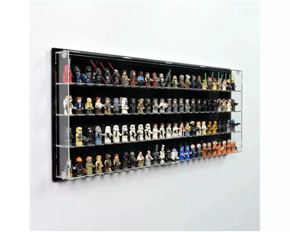 iDisplayit Baukasten Acryl-Wand-Display für 100 LEGO-Minifiguren