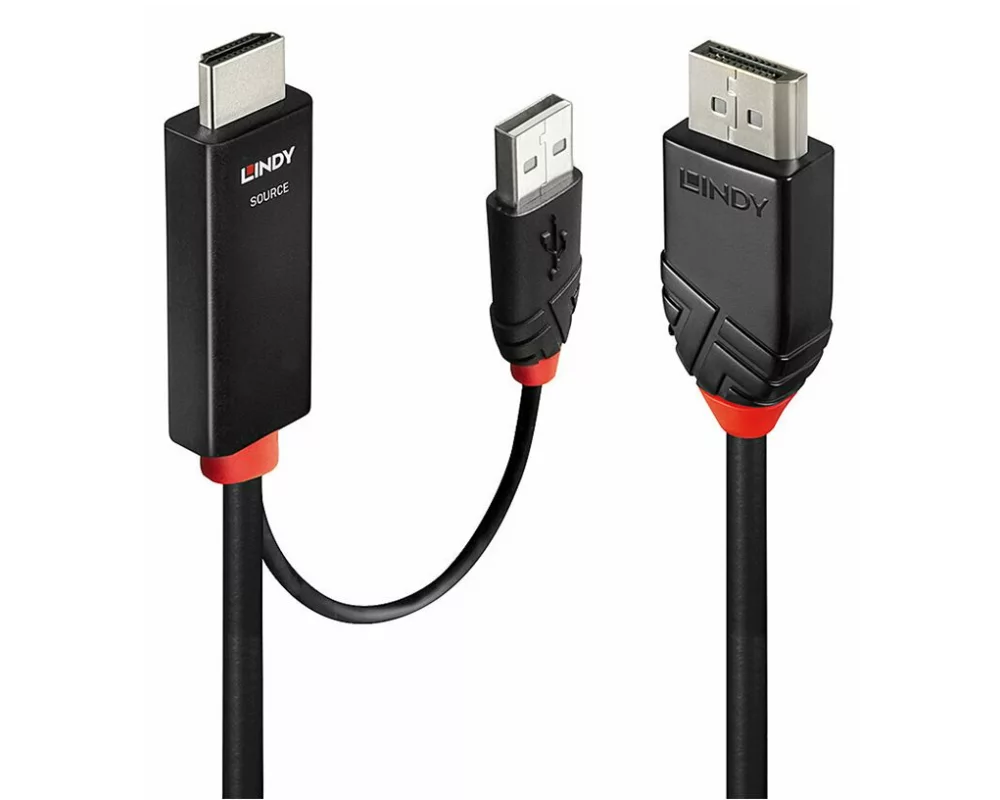 LINDY 1m, HDMI, to DisplayPort, Cable