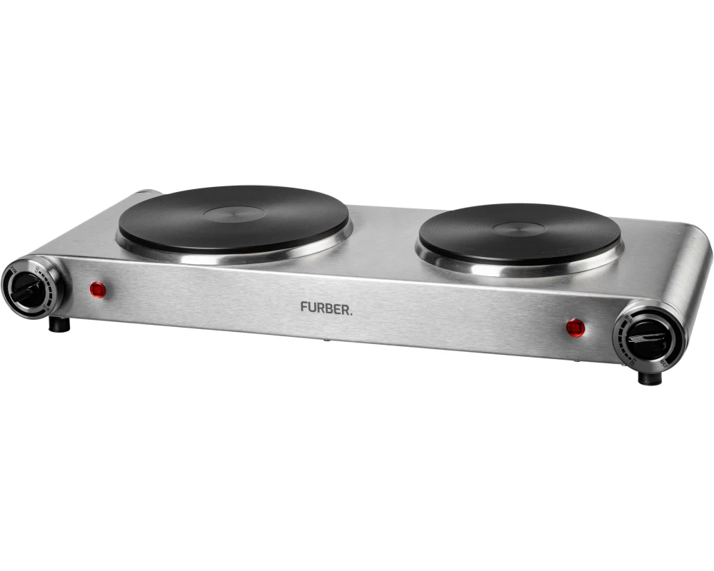 FURBER Doppelkochplatte Silber, 1500 W / 1000 W