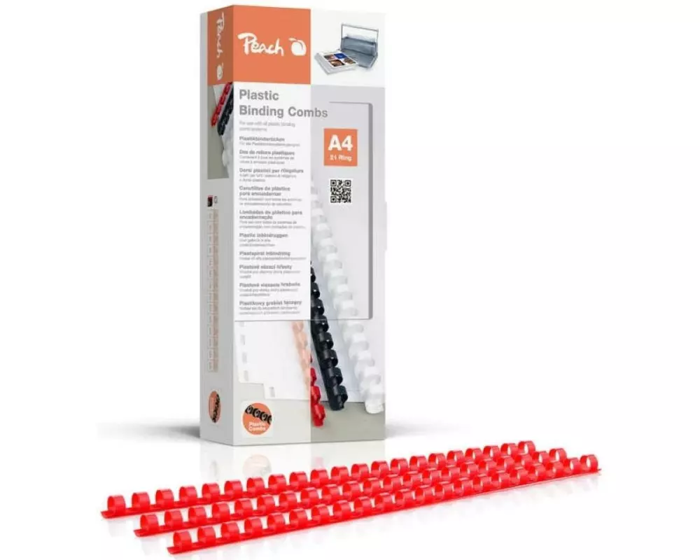Peach Binderücken 10 mm, Rot, 100 Stück