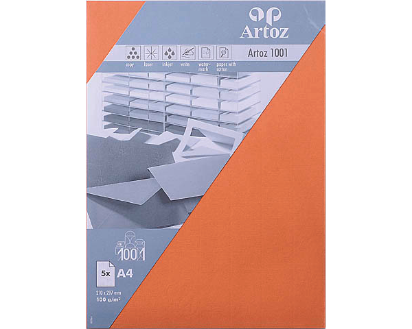 ARTOZ Papier 1001 A4 107796145 100g, hummerrot 5 Blatt