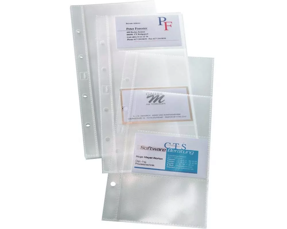 Sigel Zeigetasche für Visitenkarten-Ringbücher Transparent