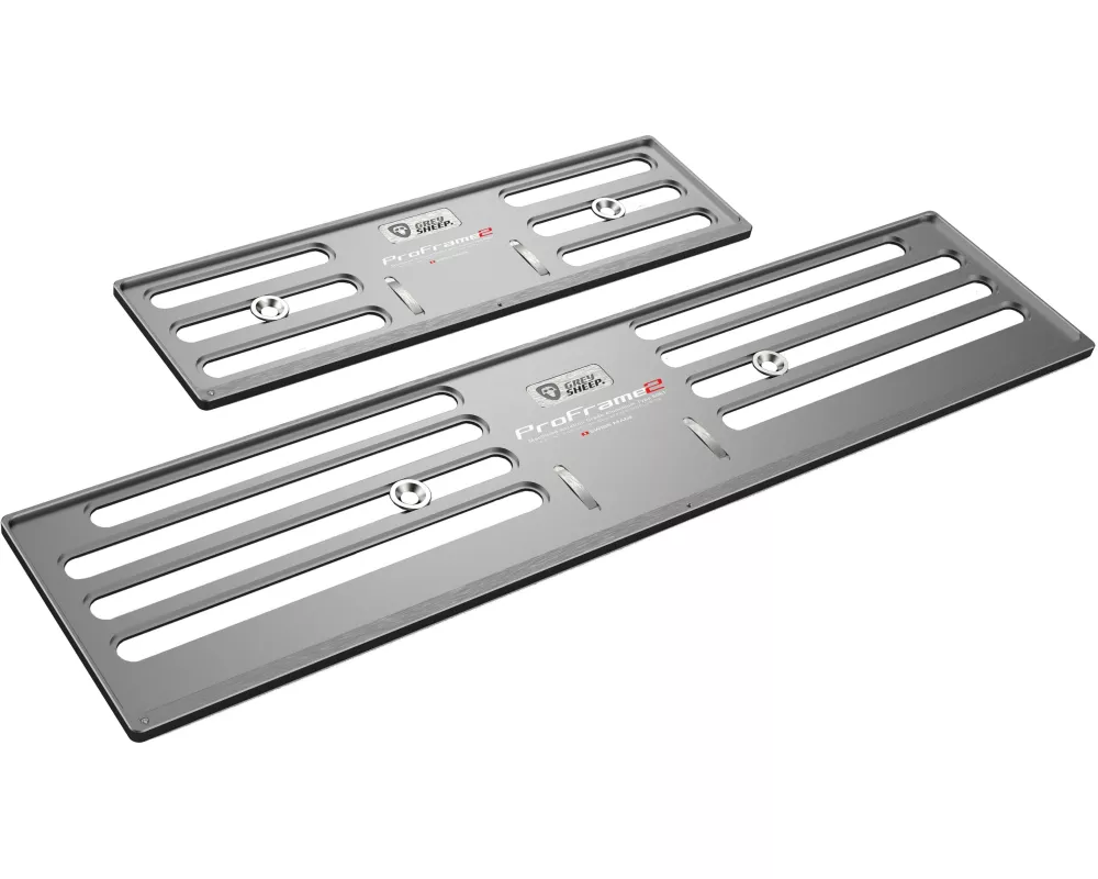 GREY SHEEP. Kennzeichenhalterset ProFrame 2, KFZ-lang, Shadow Grey