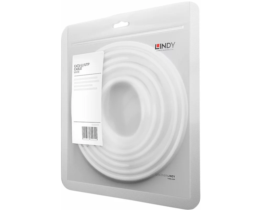 LINDY Patch Cable, Cat6, UTP, RJ45-RJ45, 10m, white