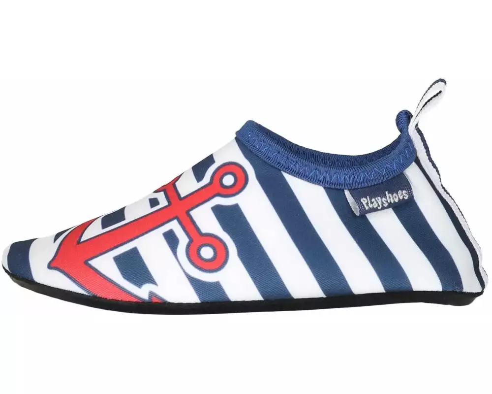 Playshoes Badeschuhe Barfuss maritim Marine/Weiss Gr. 18-19