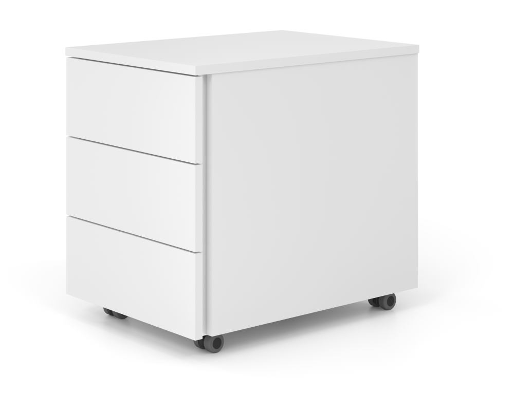 APOLLO Rollcontainer VLC30/W/W/GL weiss, 3 Schublade