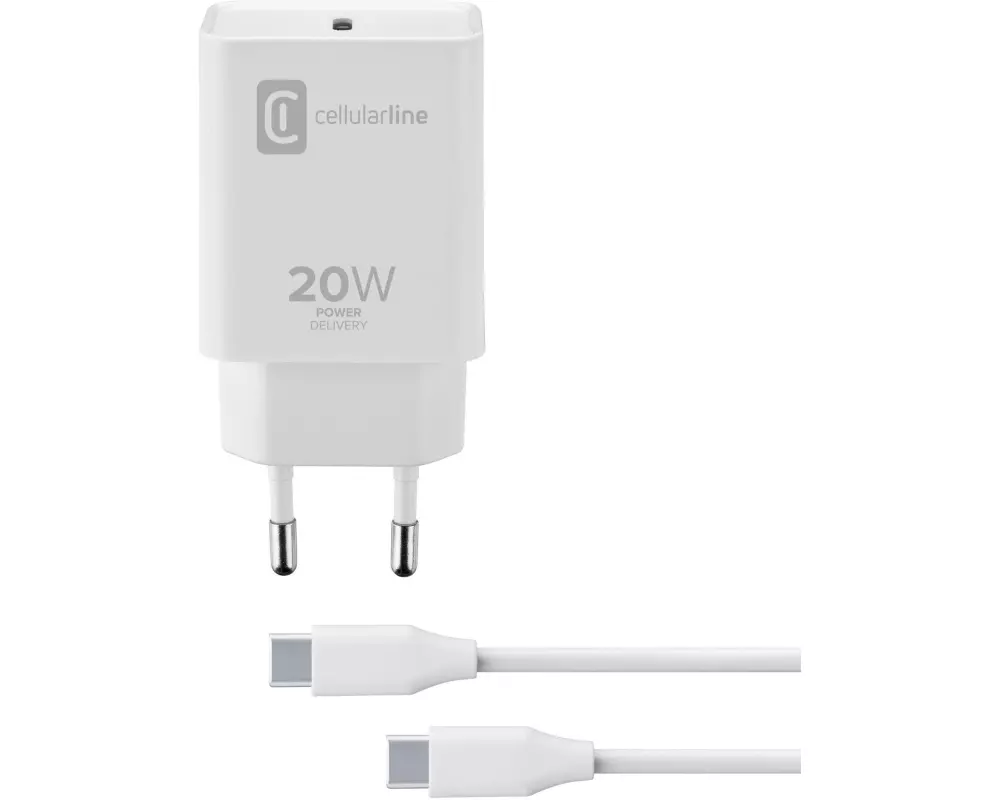 Cellular Line Charger Kit 20 W, USB-C-auf-USB-C