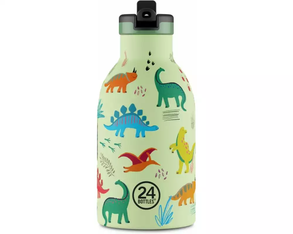 24Bottles Thermosflasche Clima 330 ml,Grün/Mehrfarbig,Jurassic Friends