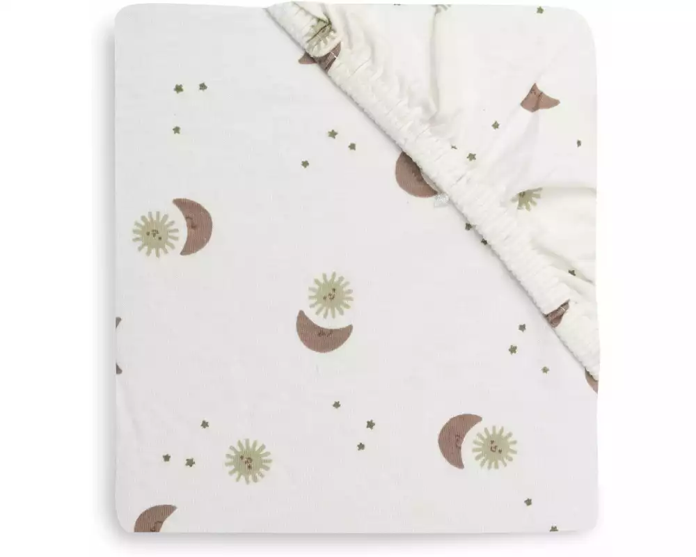 Jollein Spannbettlaken Jersey 70/75 x 140/150cm – over the Moon