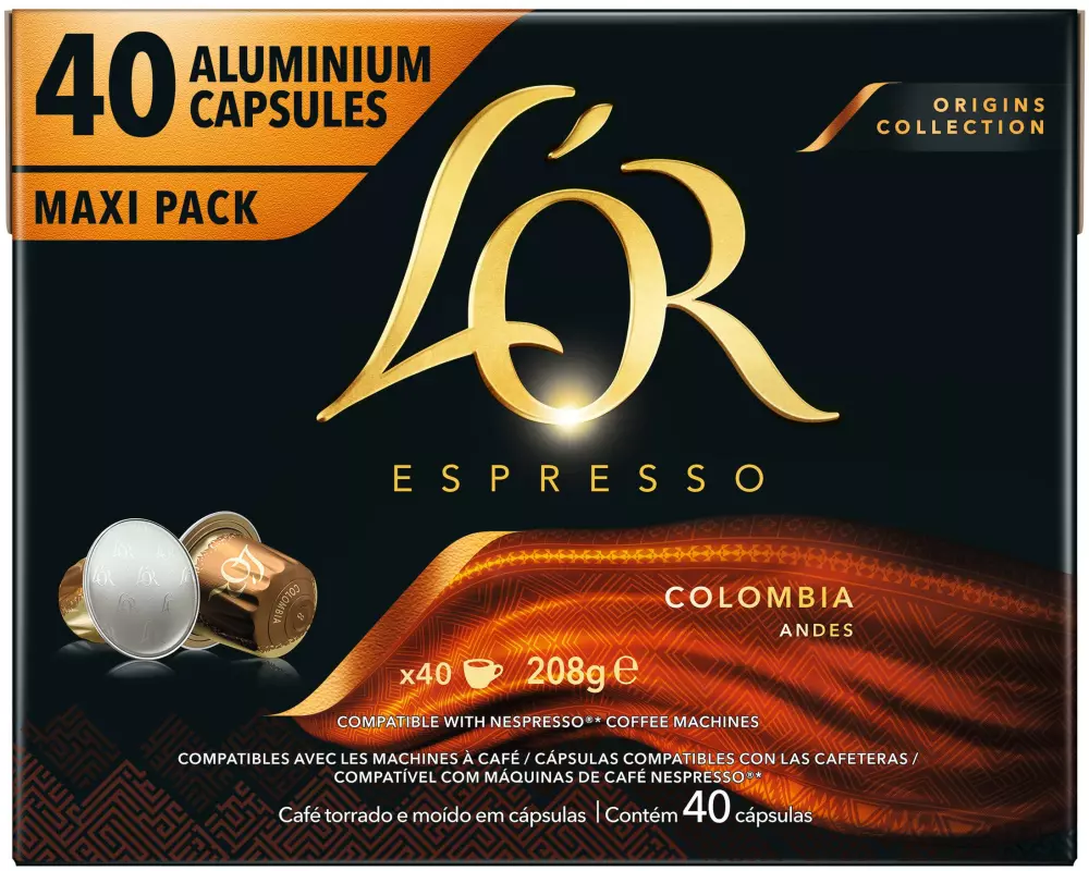 L'Or Kaffeekapseln Colombia 40 Stück