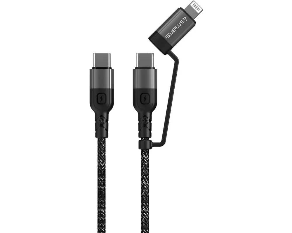 4smarts USB 2.0-Kabel ComboCord 3A USB C - Lightning/USB C 1.5 m