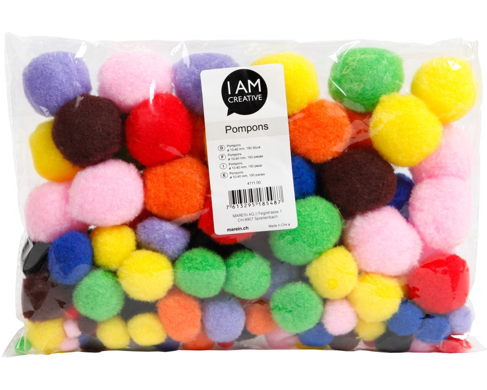 I AM CREATIVE Pompons 10x35mm MAA4111.00 150 Stück