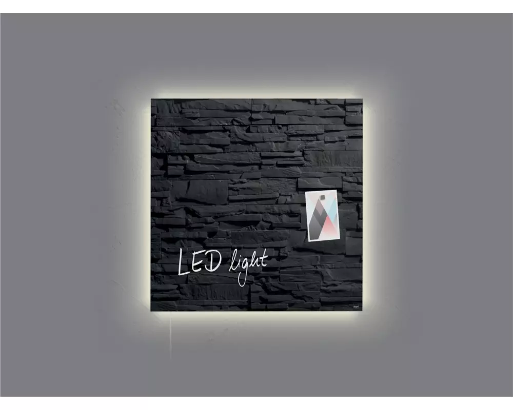 Sigel Glassboard LED artverum 48 cm x 48 cm, Schwarz