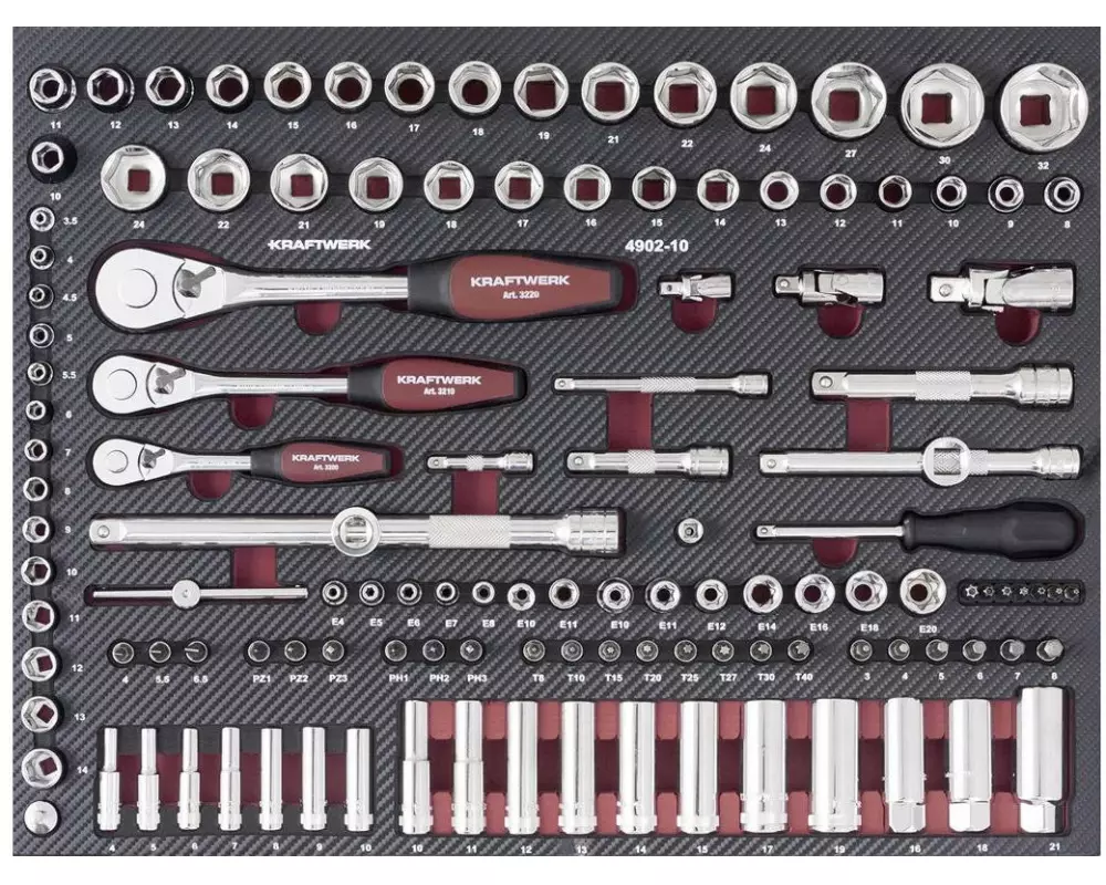 Kraftwerk Steckschlüssel-Set mit Ergokraft, 125-teilig