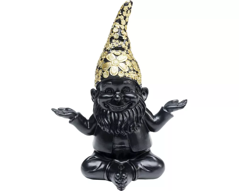 Kare Dekofigur Zwerg Meditation Schwarz/Gold