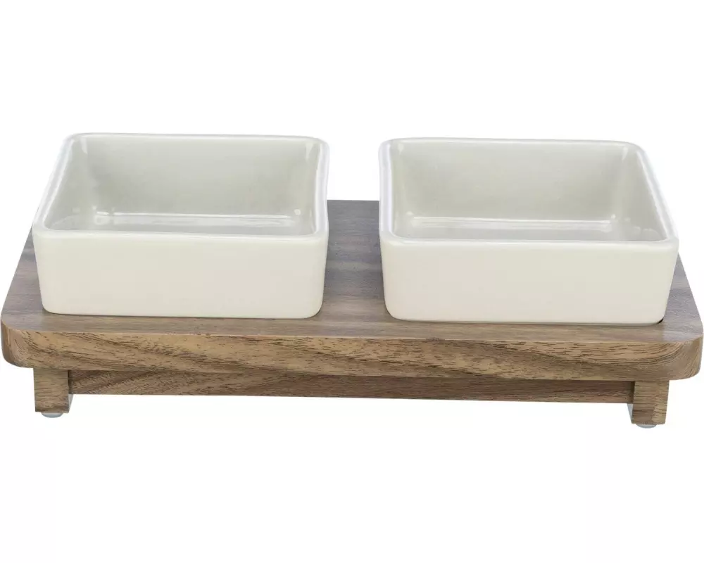 Trixie Keramiknapf Set CityStyle, 2 × 0.4 l, Grau/Braun