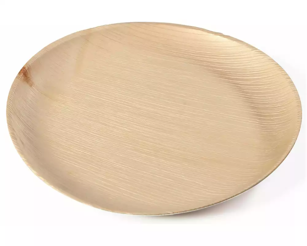 Sier Einwegteller Palm 15 cm, 20 Stück, Hellbraun