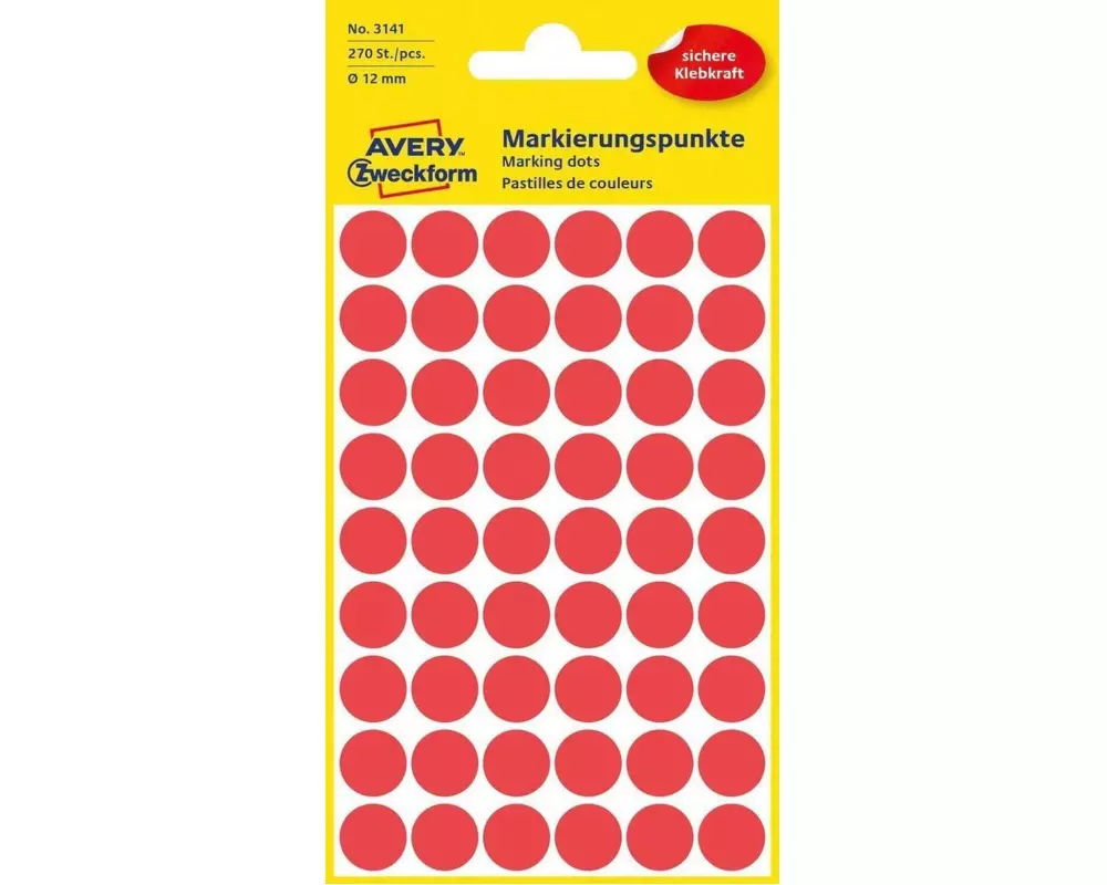 Avery Zweckform Klebepunkte 12 mm Rot