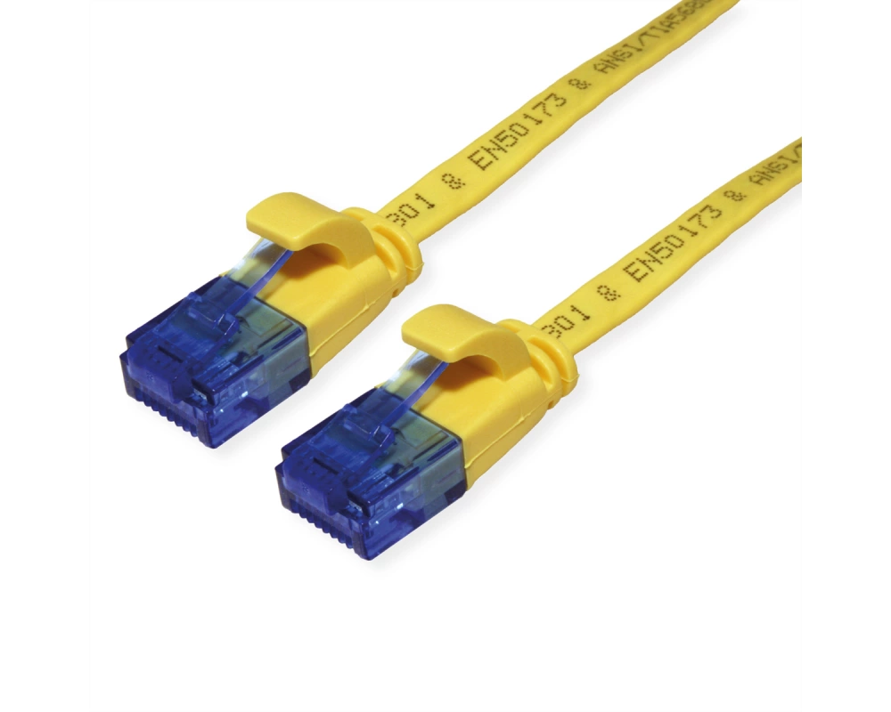 VALUE Patchkabel Cat.6A (Class EA) UTP, extra-flach, gelb, 0,5 m