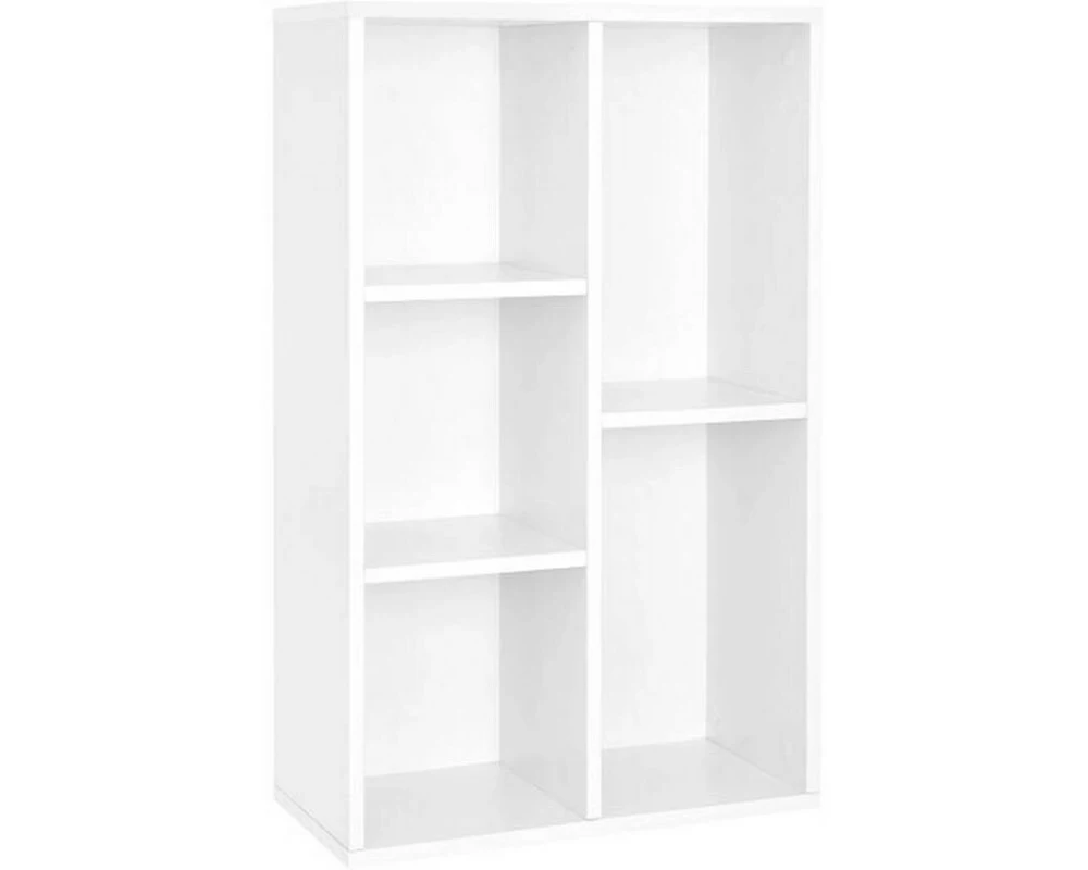 VASAGLE Regal 5 Ablagen 50 x 80 cm, Weiss