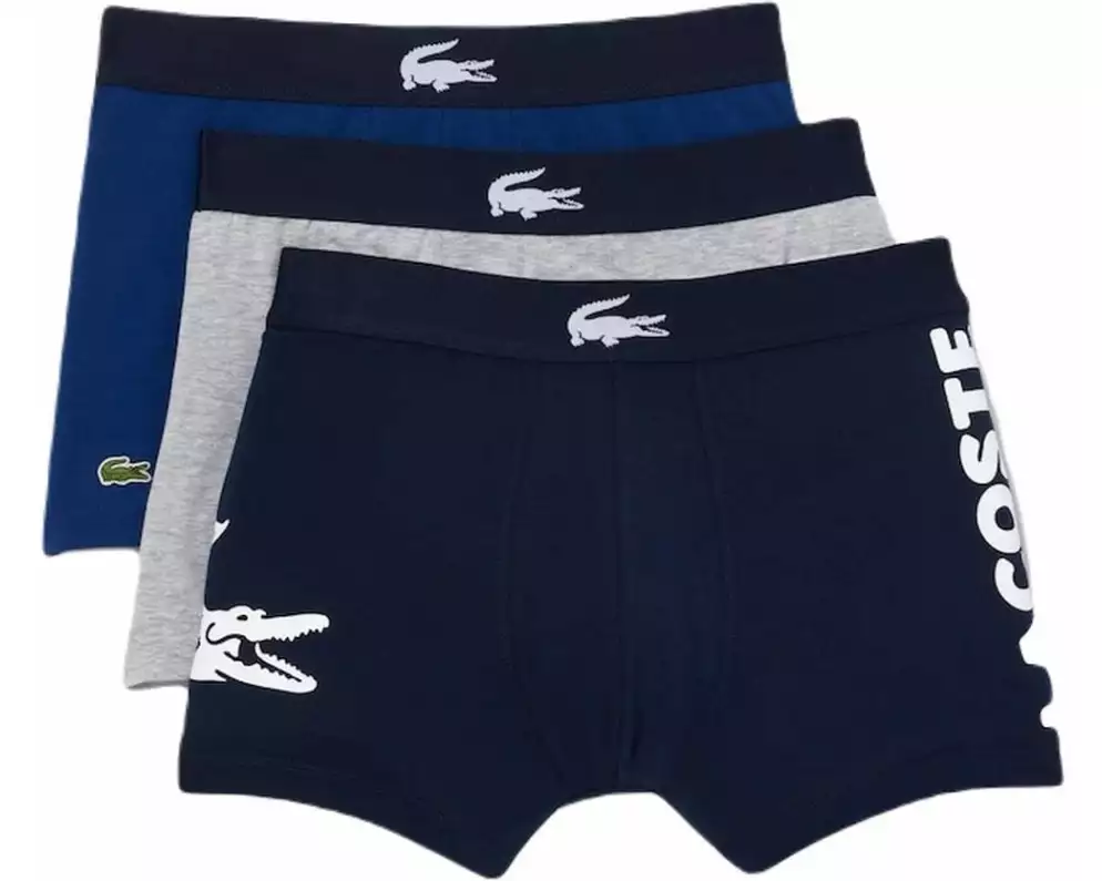 Lacoste Boxershort 3er Pack Blau/Dunkelblau/Grau, M