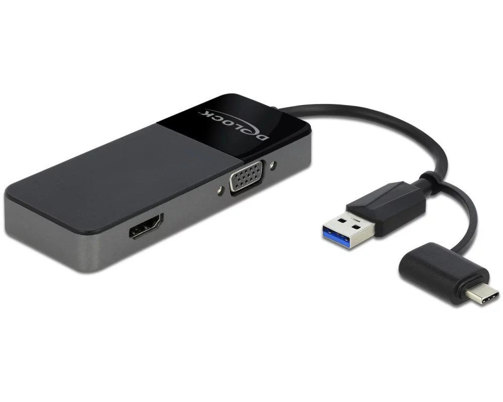 Delock Adapter USB 3.0; USB Type-C – HDMI; VGA 4K 30Hz