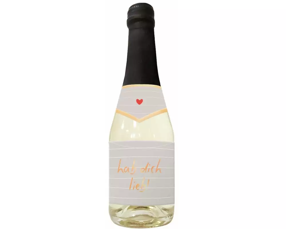 Grafik Werkstatt Secco-Flasche hab dich lieb! 0.2 l