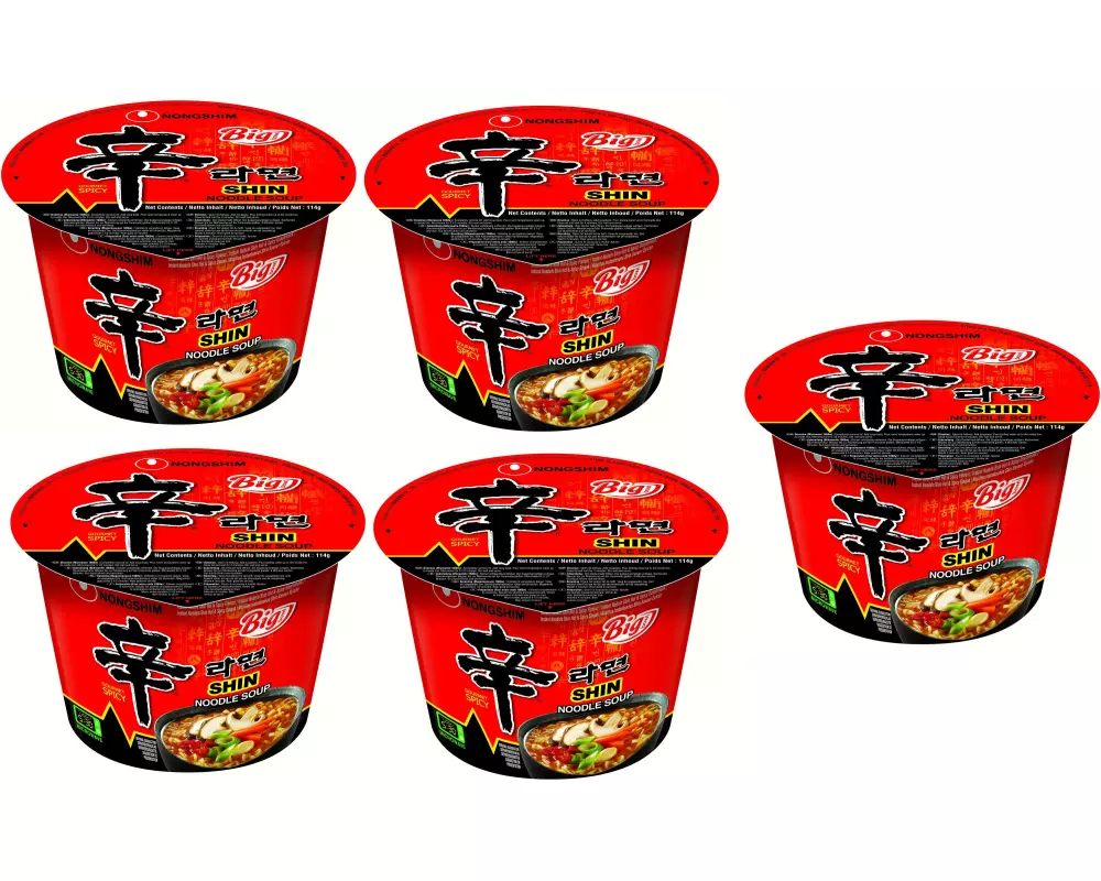 Nongshim Nudelsuppe Shin's Big Cup 5 x 114 g
