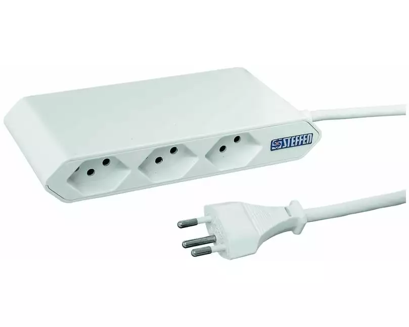STEFFEN Steckdosenleiste IQ 2x 3x T13, Weiss