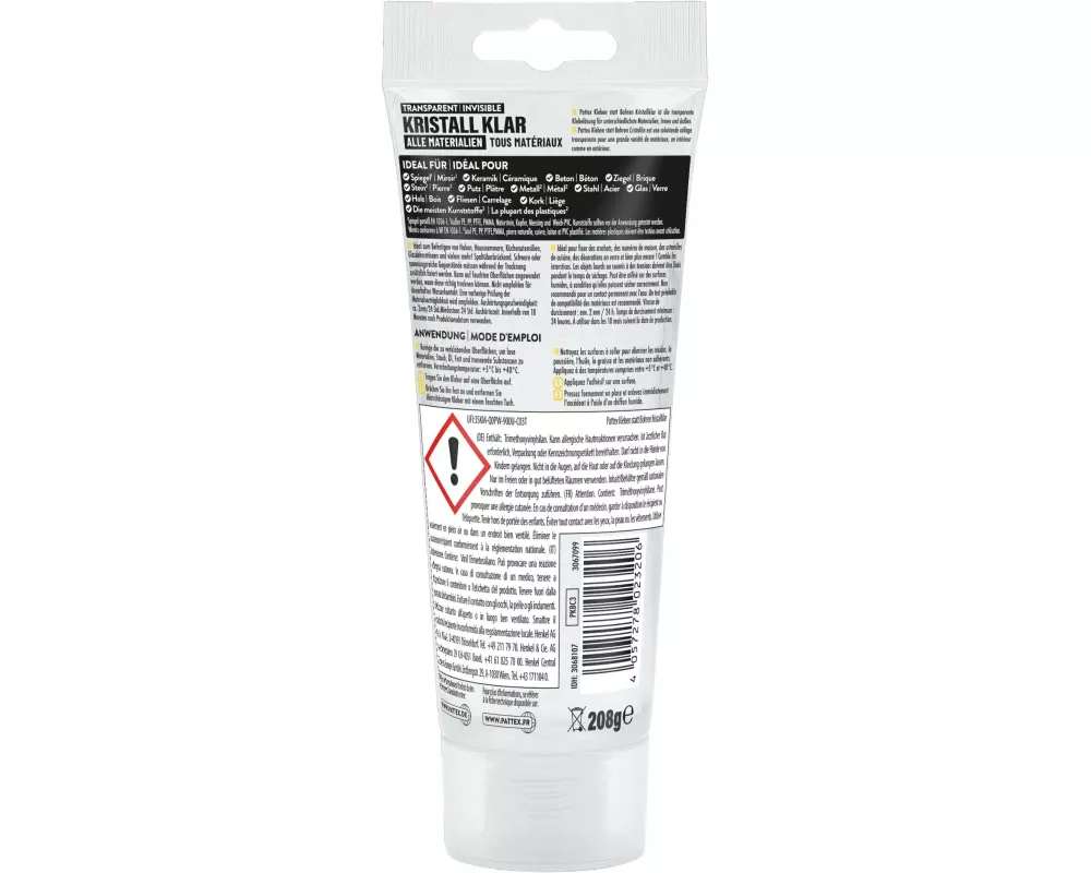 Pattex Kleben Statt Bohren 208 g, Transparent