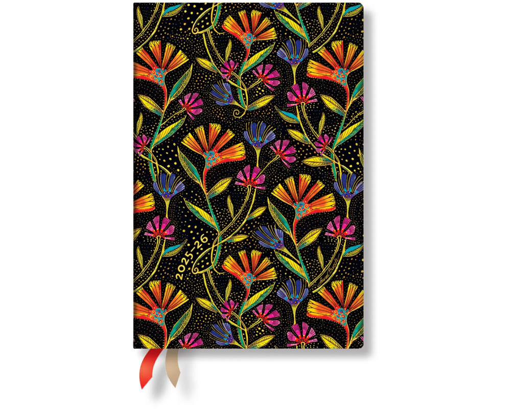 PAPERBLANKS Agenda Wildblumen Mini 25/26 DD0532-3 1W/2S 18M DE HOR HC 9.5x14cm