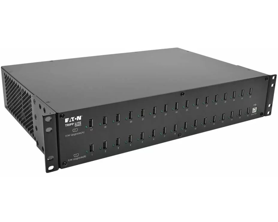 EATON TRIPPLITE 32-Port, USB, Charging, Station, with, Syncing, 230V, 5V, 80A, 400W, USB, Charger, Output, 2U, Rack-Mount