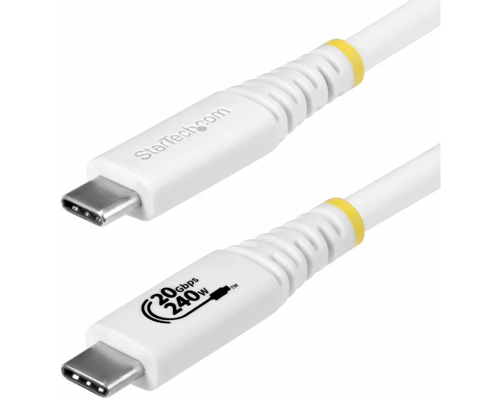 StarTech.com CC2M20GUSB4TPW USB Kabel USB4 Gen 2x2 2 m USB C 20 Gbit/s 240 W Weiß